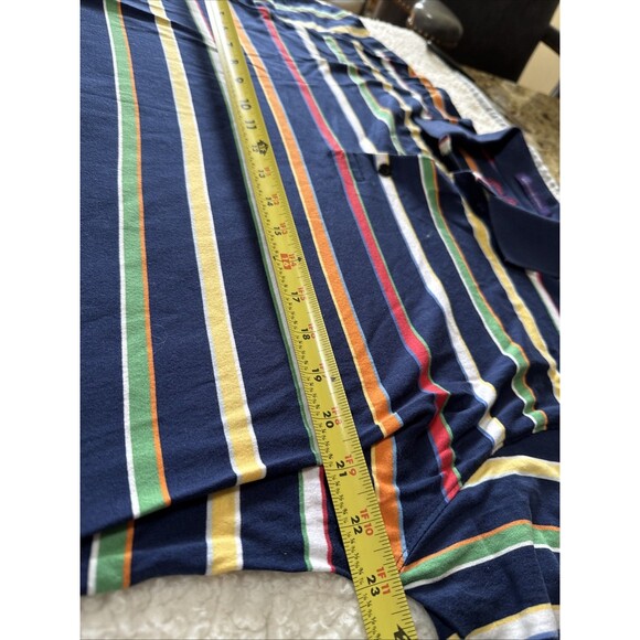 Alan Flusser Golf Mens Striped 2 Button Polo Shirt Size Large - Picture 4 of 6